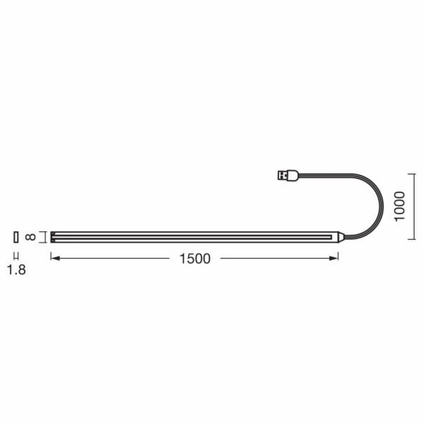 Osram LED pásek Flex 1,5W 3 000K 150cm x 0,8cm x 0,2cm