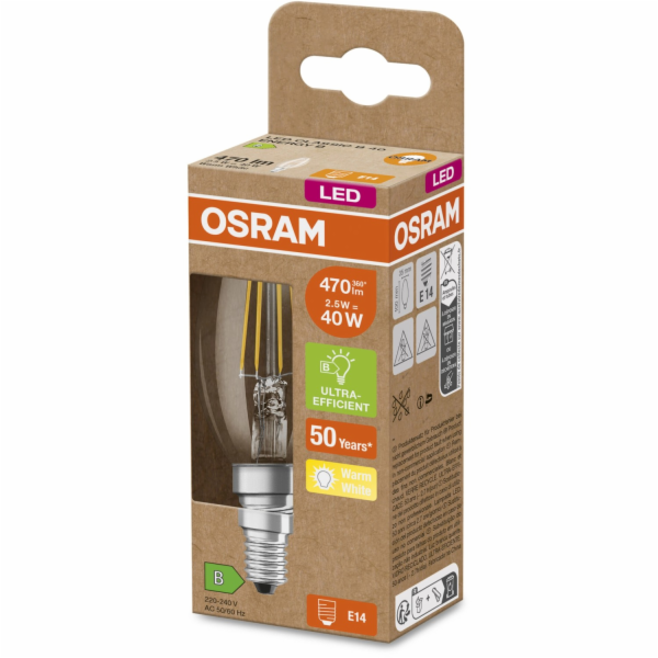 LED žárovka Osram E14 ve tvaru svíčky 2,5 W 470 lm 10,5 x...
