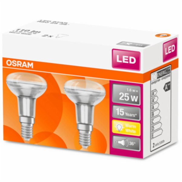 Osram LED žárovka E14 reflektor R50 1,5 W 110 lm 2 ks 8,5...