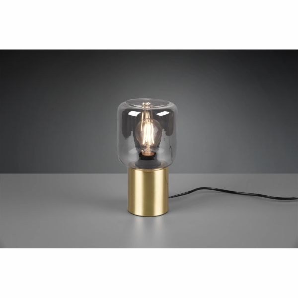 Stolní lampa Reality Nico mosazná kouřová