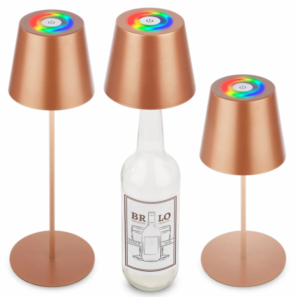 Stolní lampa Brilo s držákem na lahve 3 v 1 RGB Hnědá O 1...