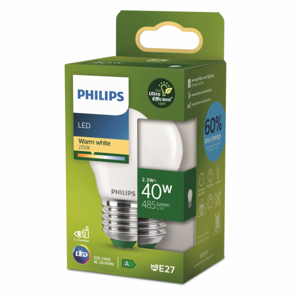 LED žárovka Philips E27 kapkovitý tvar 2,3 W 485 lm 8 x 4...