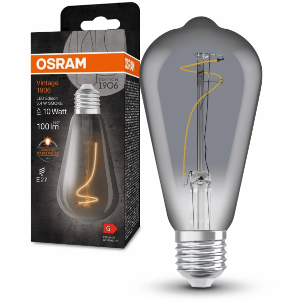 LED žárovka Osram E27, tvar Edison, 3,4 W, 100 lm, 14 x 6...