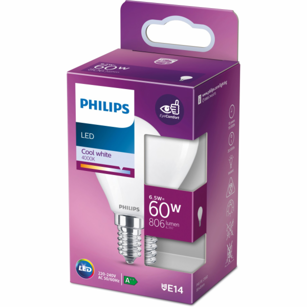 LED žárovka Philips E14 kapkovitý tvar 6,5 W 806 lm 8 x 4...