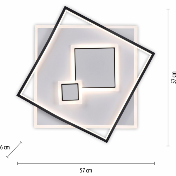 Stropní LED světlo Paul Neuhaus Mailak bílé 57 x 57 cm