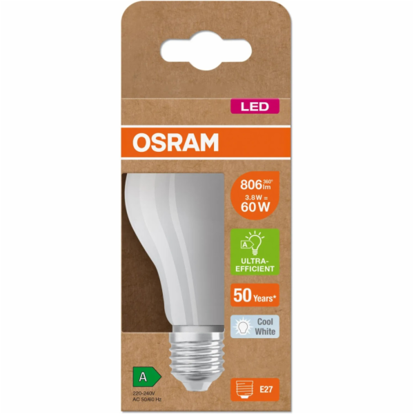 Žárovka Osram LED E27, tvar žárovky, 3,8 W, 806 lm, matná...