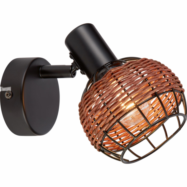 Stropní bodové světlo Buia, 1 žárovka, ratanový vzhled, c...