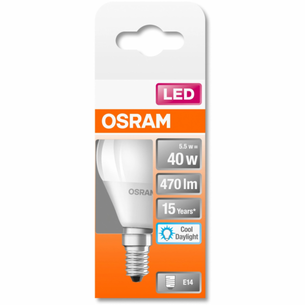 LED žárovka Osram E14 kapkovitý tvar 4,9 W 470 lm 8,2 x 4...