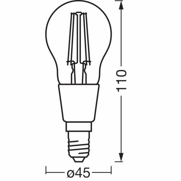 Žárovka Osram Matter E14 kapkovitý tvar P40 stmívatelná 4...