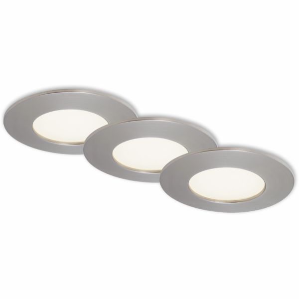 Zapuštěná LED světla Briloner Flat In, sada 3 kusů, neutr...
