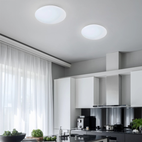 LED stropní svítidlo Reality, sádrovobílé, 12 W, plastové