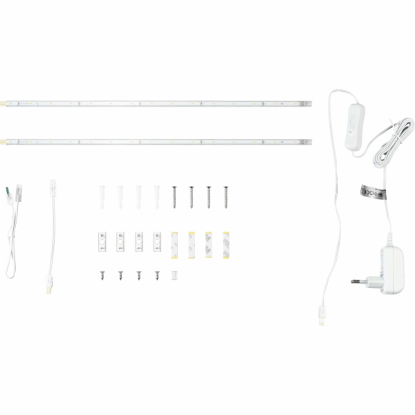 LED světelný pásek, sada 2 ks, bílý, energetická třída: F