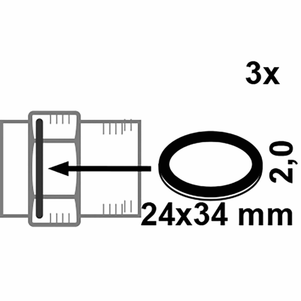 Kirchhoff HD Fiber šroubovací těsnění 24 mm x 34 mm x 2 m...