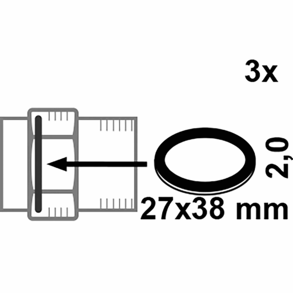 Kirchhoff HD Fiber šroubovací těsnění 27 mm x 38 mm x 2 m...