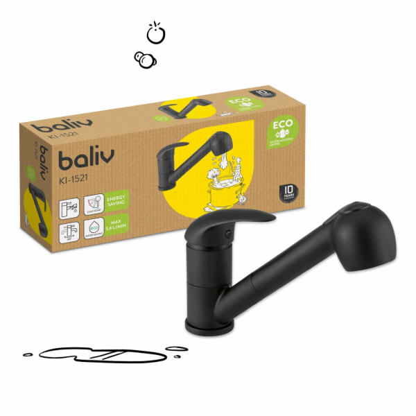 Kuchyňská baterie Baliv s úspornou vložkou a sprchovou hl...