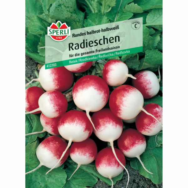 Ředkvičky Sperli "Kulaté, napůl červené, napůl bílé"