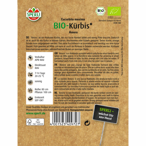 Sperli bio dýně "Amoro"