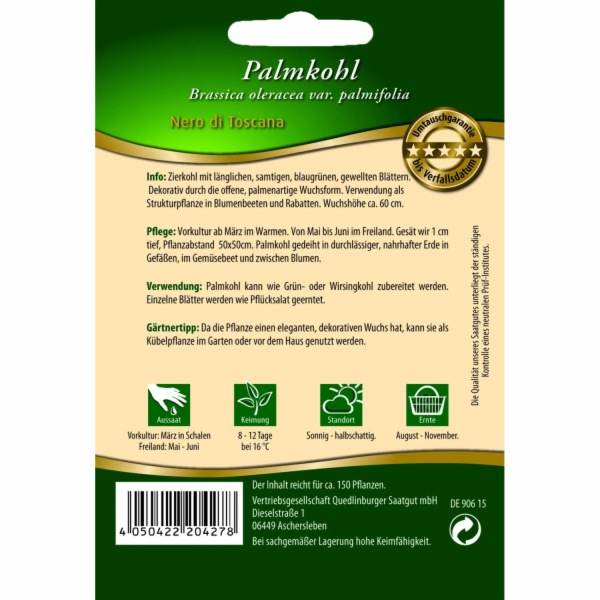 Quedlinburská palmová kapusta   Nero di Toscana  