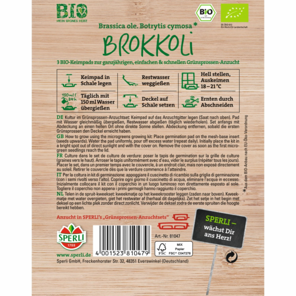 Náhradní podložky Sperli Green Sprouts "Bio brokolice"