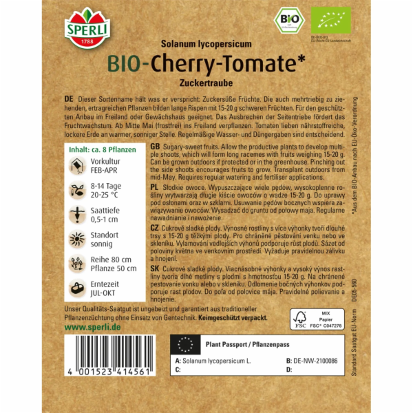 Sperli Bio cherry rajčátka