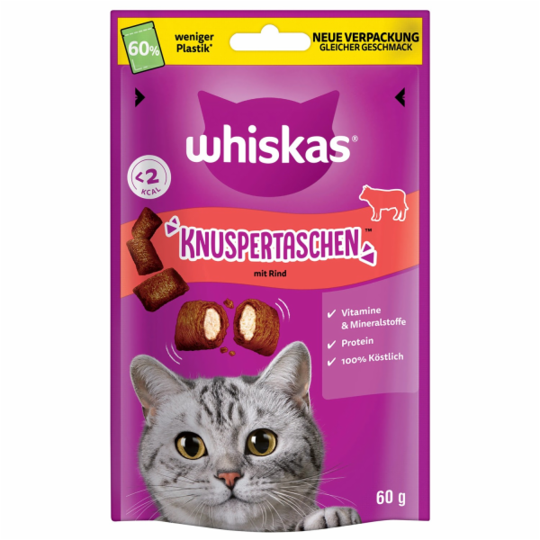 Doplňkové krmivo pro kočky Whiskas křupavé sáčky s hovězí...