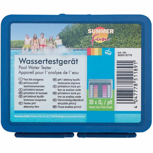 Letní zábavná sada pro testování vody: kyslík/pH