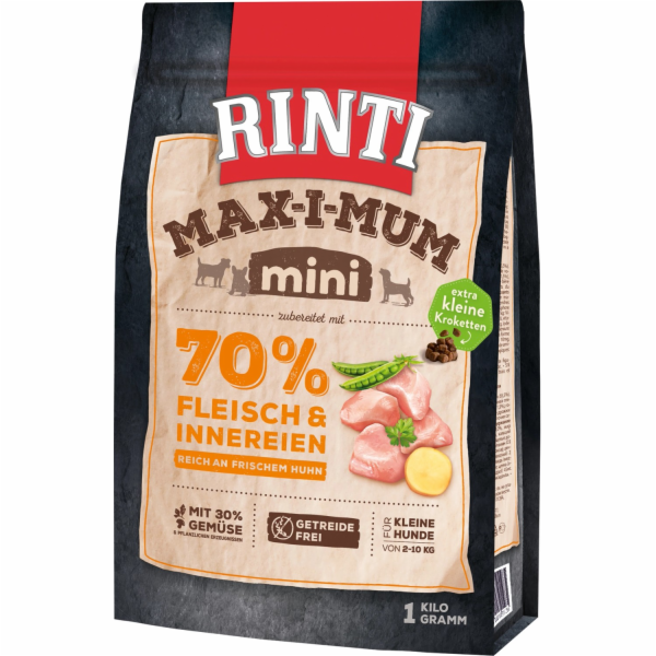 Rinti Max-i-Mum Mini Adult kuřecí suché krmivo pro psy 1 kg