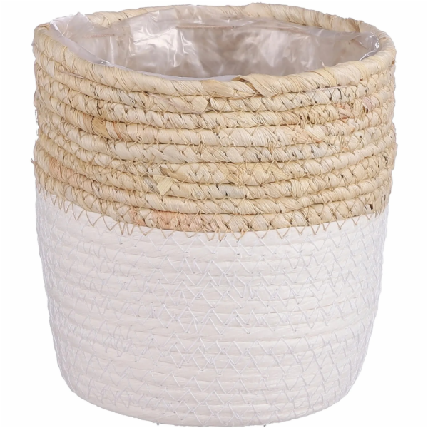 Košík Rachel z slídy, kulatý, 16 cm x 16 cm, bílý