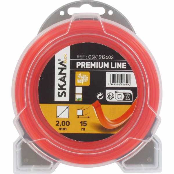 Prémiová vyžínací struna Skana, 4stranná, průměr 2 mm x 15 m