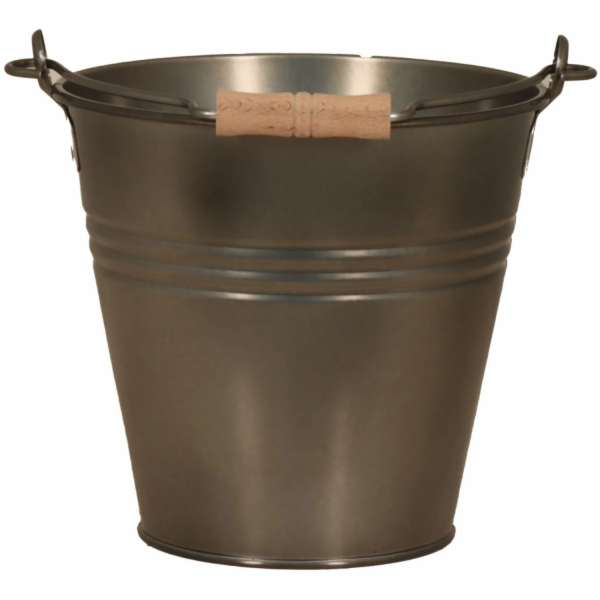 Zinkové vědro, černý vzhled, s rukojetí/dřevěnou rukojetí...