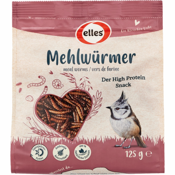 Elles Krmivo pro divoké ptáky Mouční červi 125 g