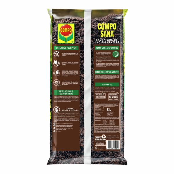 Compo Sana Zelená půda pro rostliny a palmy bez rašeliny 5 l