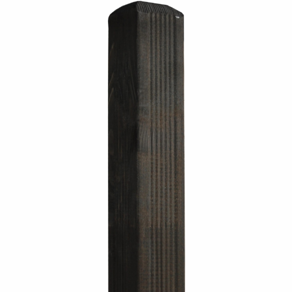 Sloupek k plotu, antracitově mořený, 7 cm x 7 cm x 185 cm