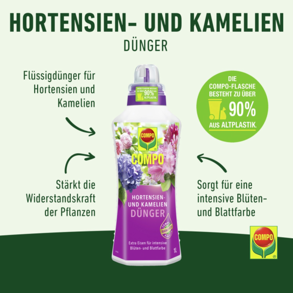 Hnojivo Compo Hortenzie a Kamélie 1 l