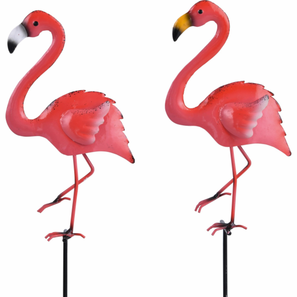 Zahradní kůl Flamingo žluto-bílý 70 cm
