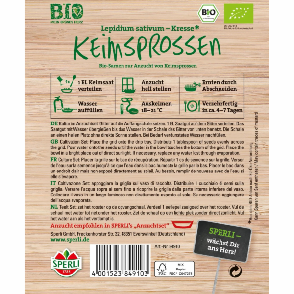 Sperli Bio klíčky "Řeřicha"