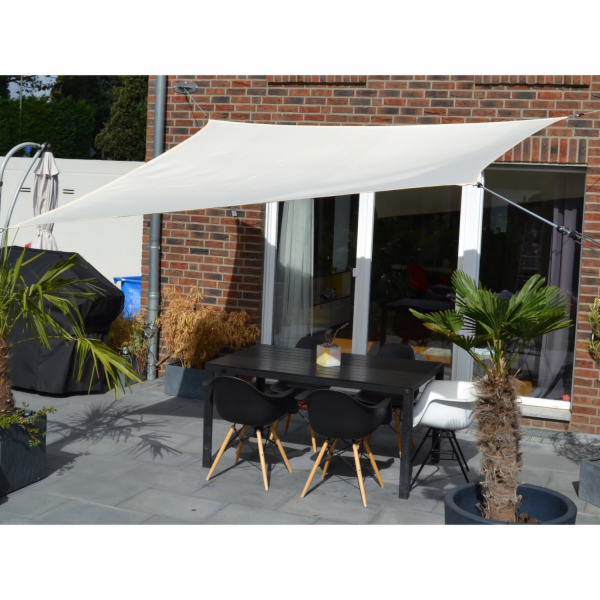 Čtvercová sluneční plachta Floracord, světle slonovinová,...