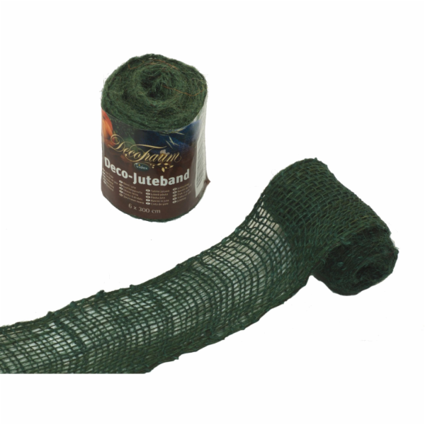 Videx Zahradní dekorační jutová stuha 6 cm x 300 cm zelená