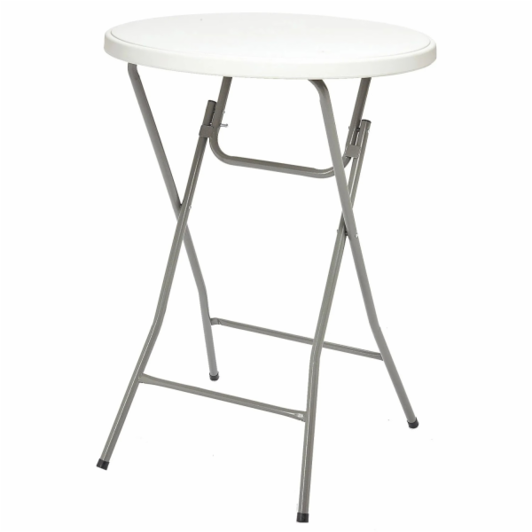 Skládací stůl Westside, ocel, O 80 cm, bílý
