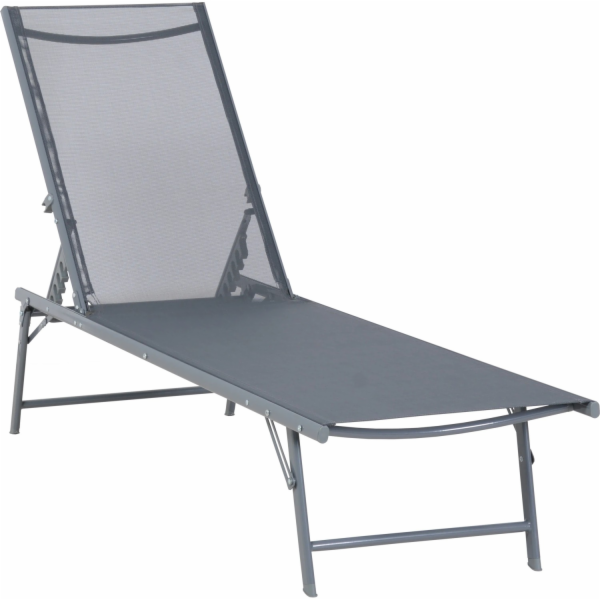 Lehátko Casma, ocel, polyester, šedá