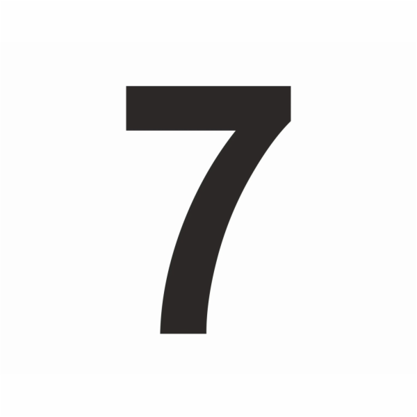 Samolepka "7" Černá PVC fólie výška 3 cm