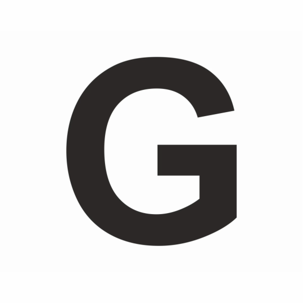 Samolepka "G" 6 cm vysoká PVC fólie černá