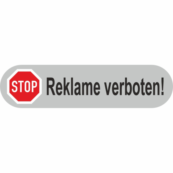Samolepka „Žádná reklama“, 2,5 cm x 9 cm, PVC fólie