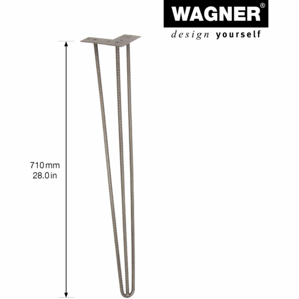 Noha nábytku Wagner, vlásenka, 71 cm, železná matná