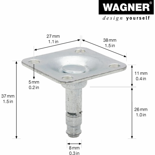Wagnerova šroubovací destička 38 mm x 38 mm, 2 kusy