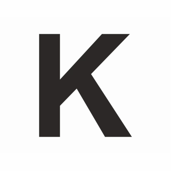 Samolepka "K" černá, výška 6 cm, PVC fólie