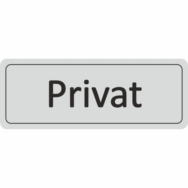 Dveřní cedule „Soukromá“ 12 cm x 4,5 cm z tvrdého PVC, st...