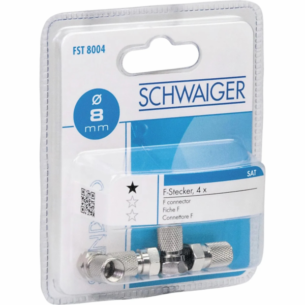 Schwaiger F-konektor FST8004 531 O 8 mm 4 kusy