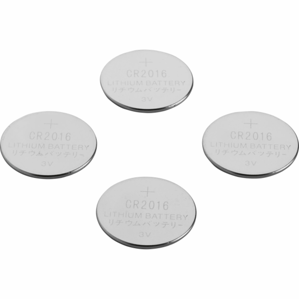 Lithiové knoflíkové baterie CR 2016, 4 kusy