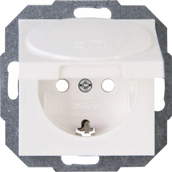 Jednoduchá zásuvka Kopp s krytem Athenis čistě bílá